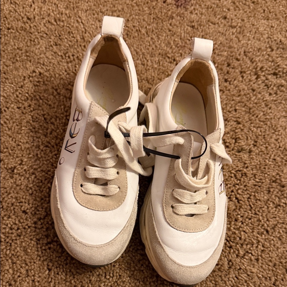 Bonpoint White and Tan Sneakers size 32 girls